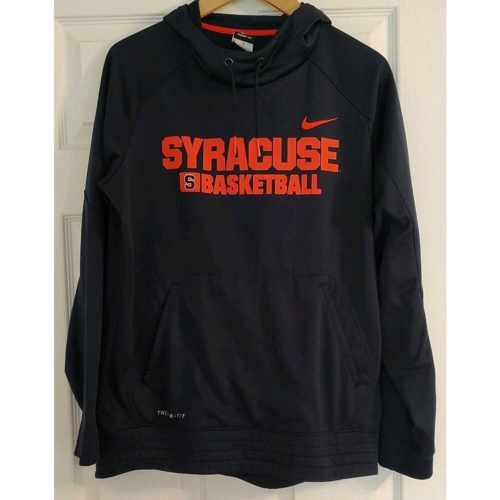 Nike Therma-Fit Syracuse Basketball Elite Hoodie Blue Pullover Sweatshirt - Smal